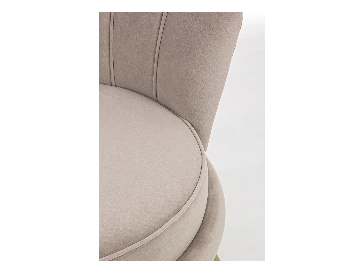 Gala fluwelen fauteuil met gouden metalen poten, 80 cm-Kleur Beige
