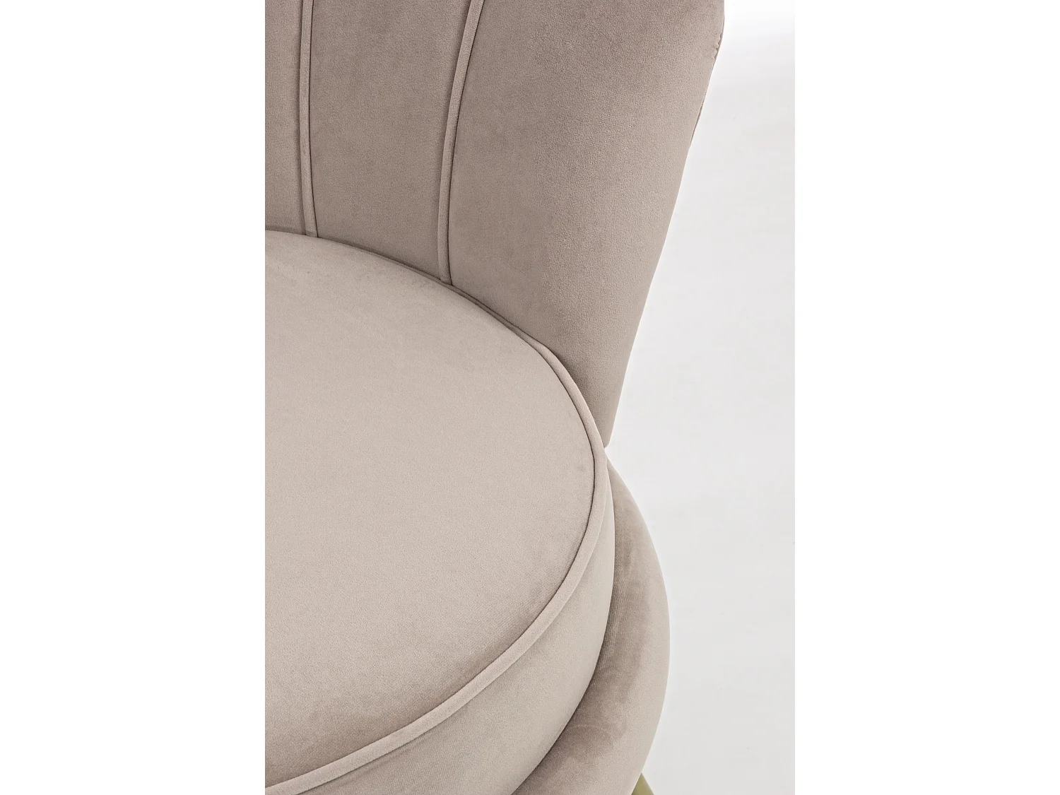 Fauteuil en velours et pieds métal doré Gala 80cm-Beige