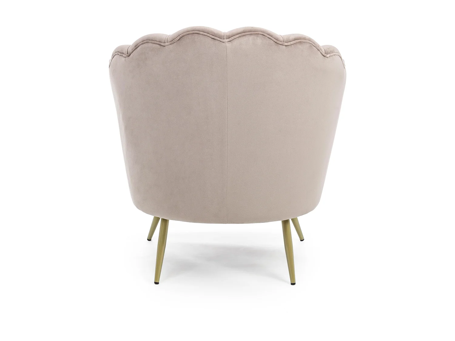 Fauteuil en velours et pieds métal doré Gala 80cm-Beige