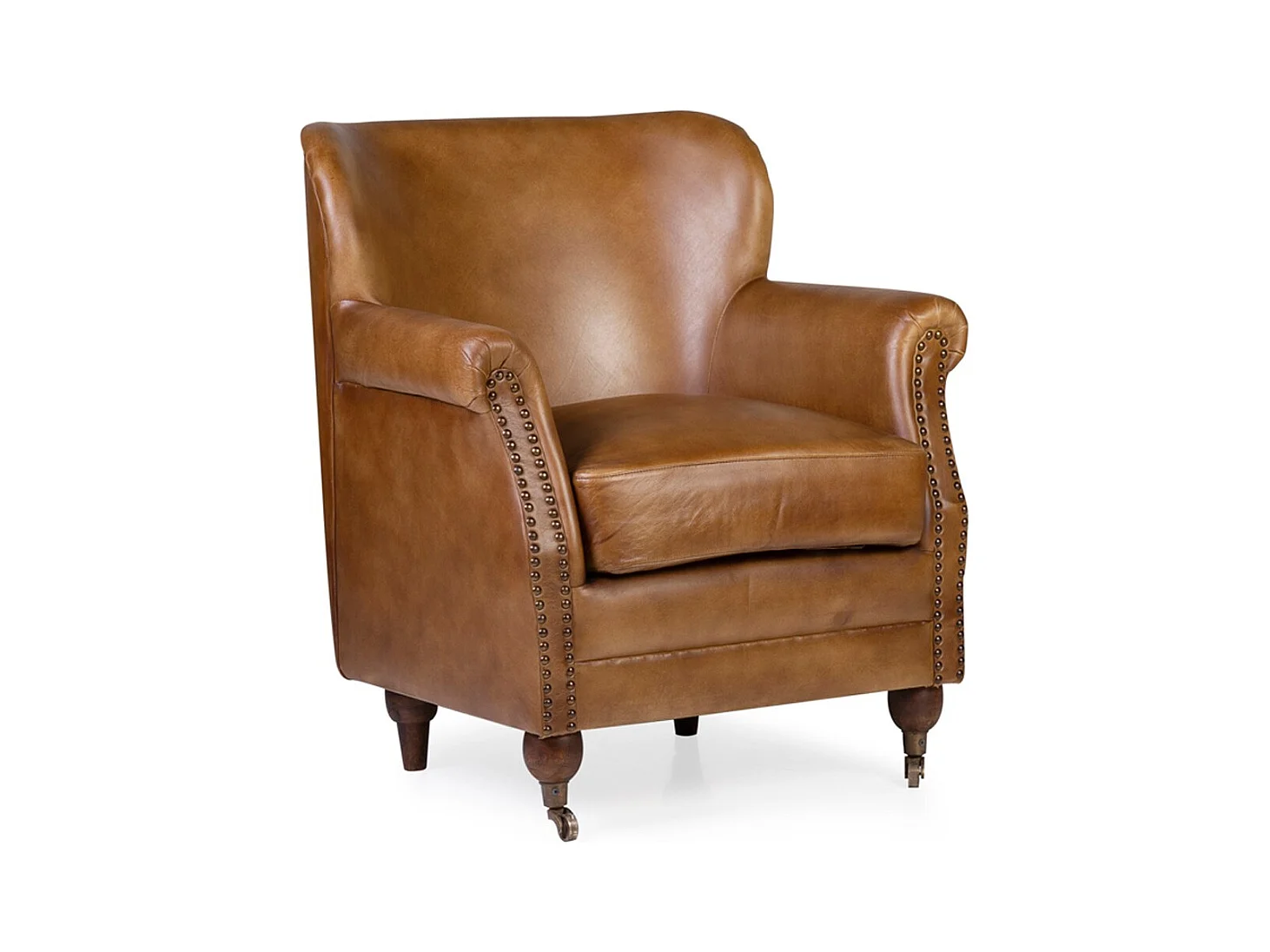 Fauteuil en cuir marron Boskane