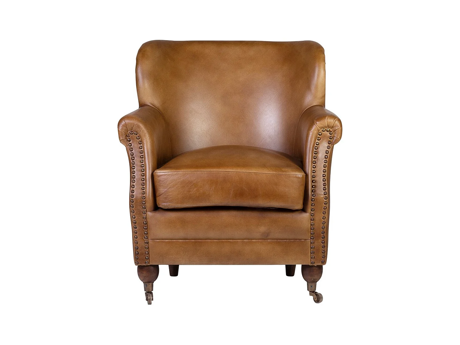 Fauteuil en cuir marron Boskane