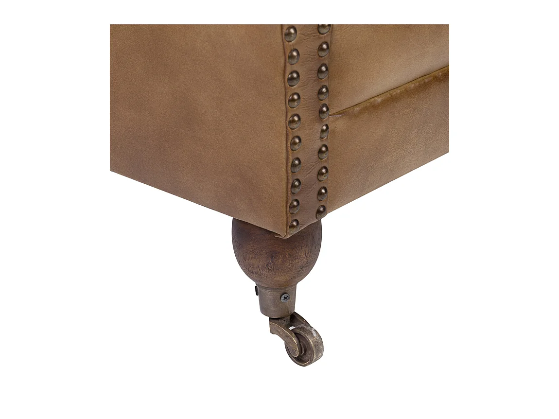 Fauteuil en cuir marron Boskane