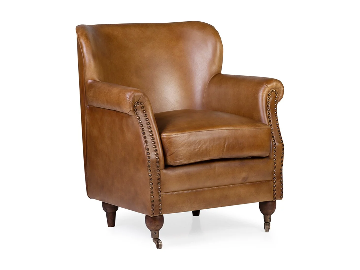 Fauteuil en cuir marron Boskane