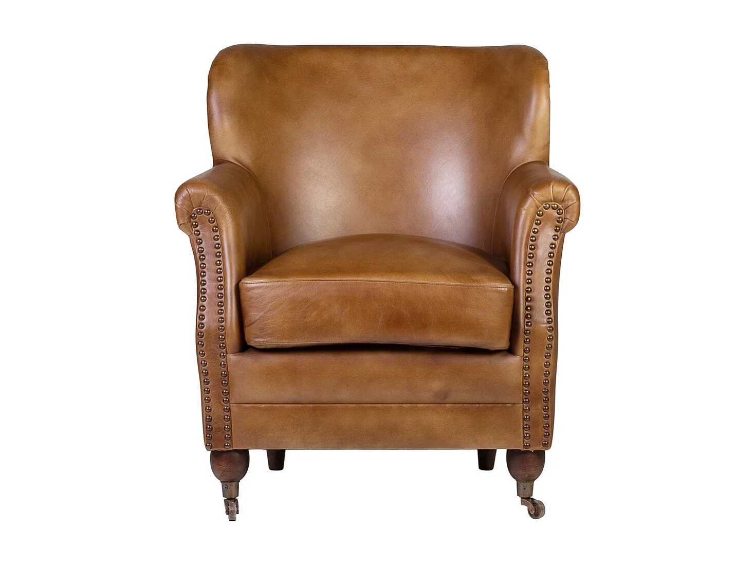 Fauteuil en cuir marron Boskane