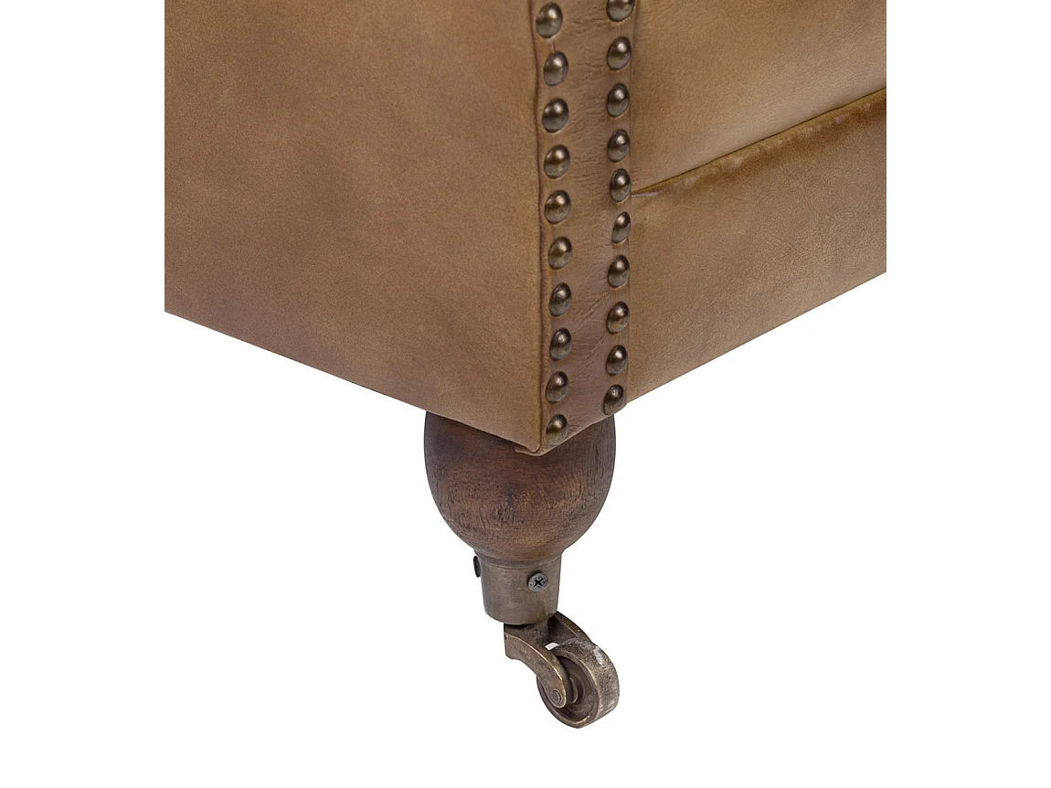 Fauteuil en cuir marron Boskane