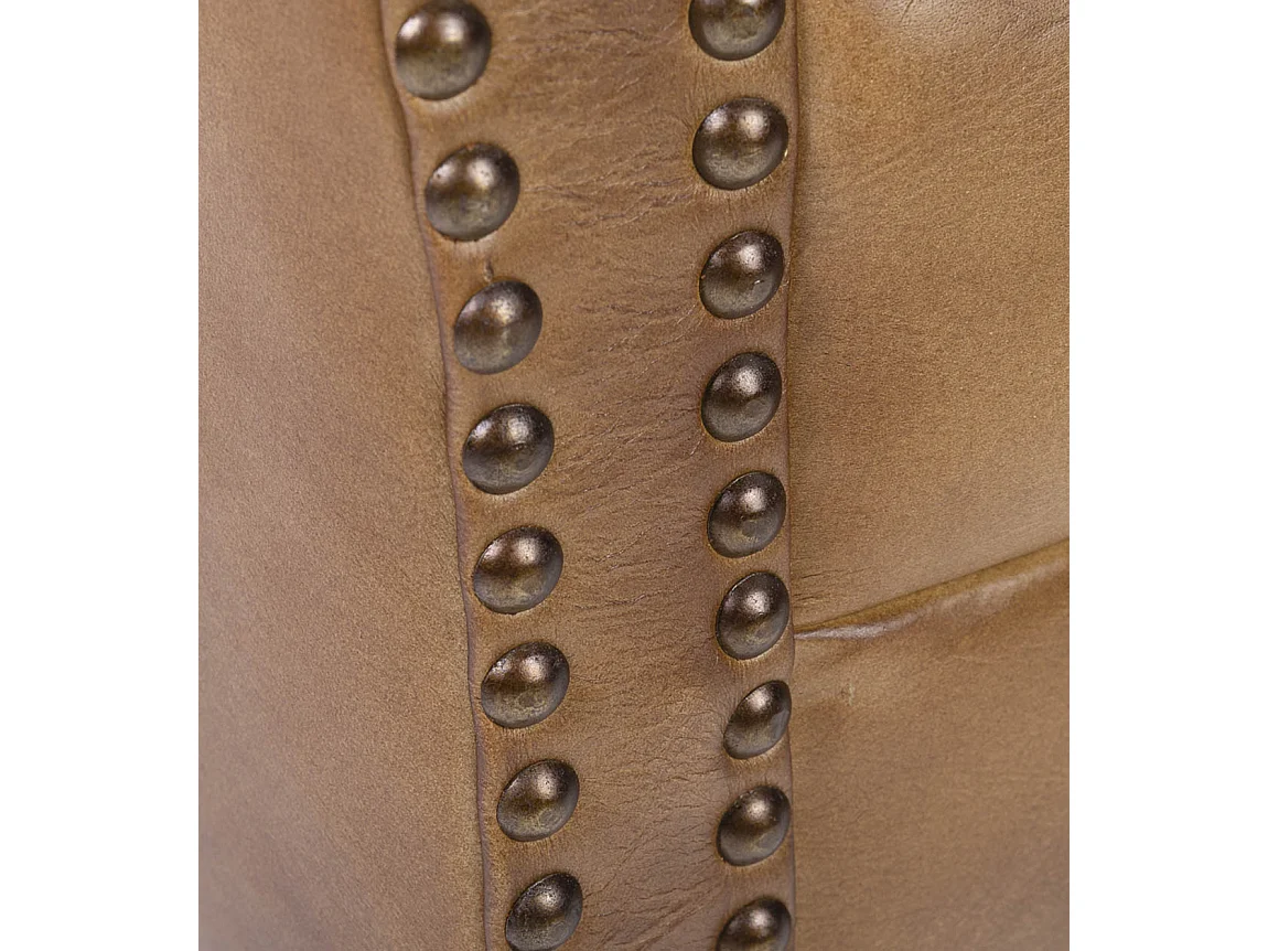 Fauteuil en cuir marron Boskane