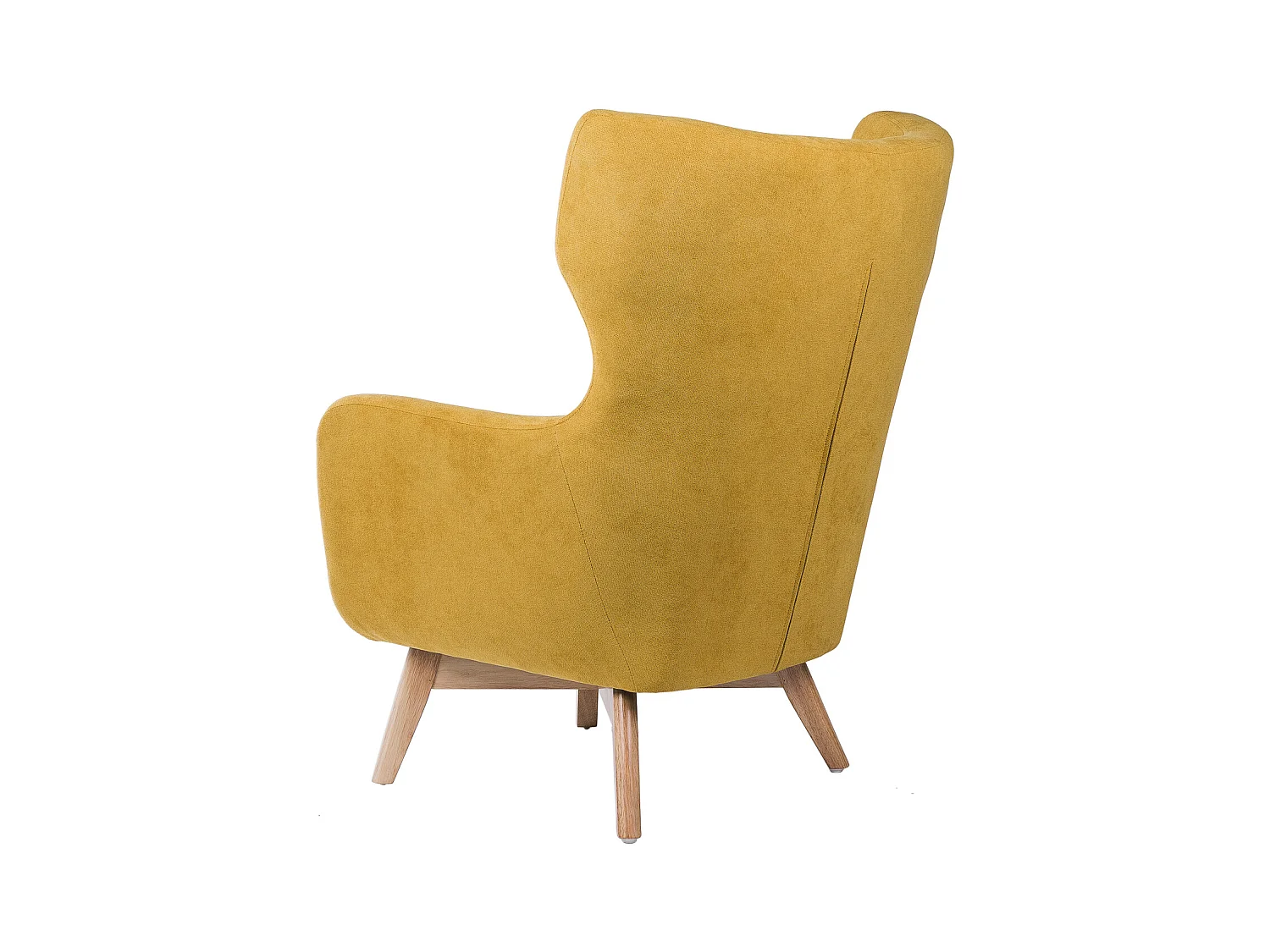 Fauteuil moderne dossier haut tissu jaune moutarde Egga 77cm