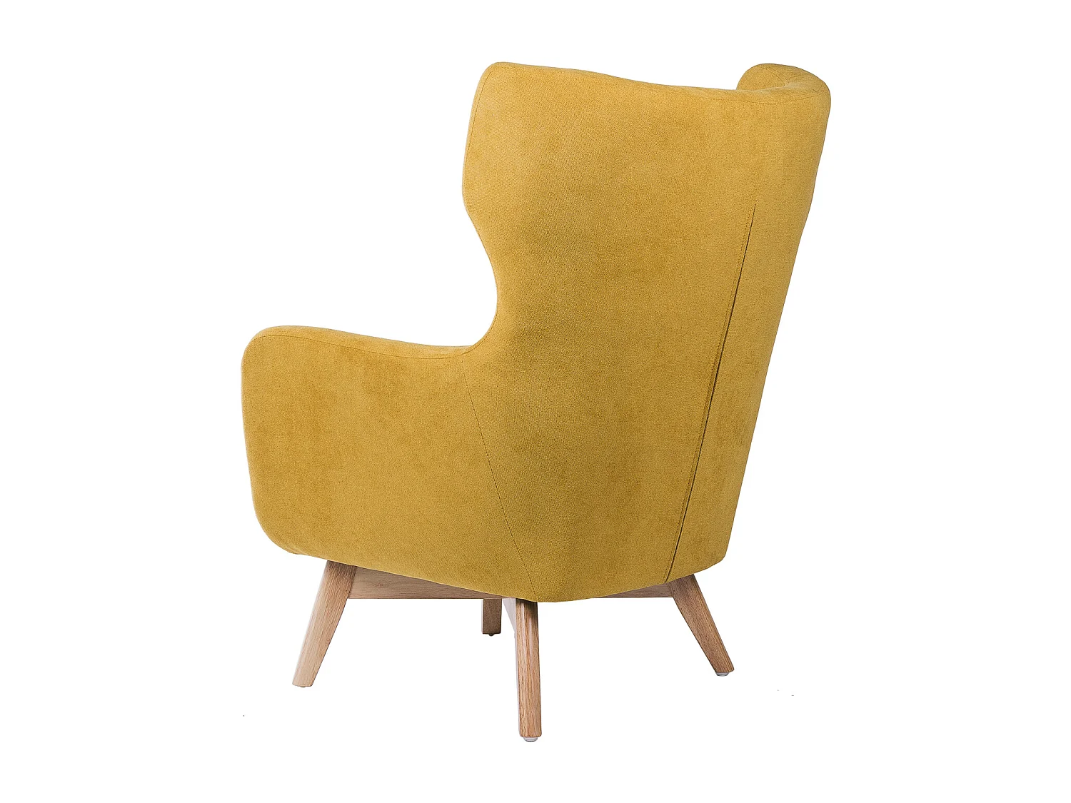 Fauteuil moderne dossier haut tissu jaune moutarde Egga 77cm