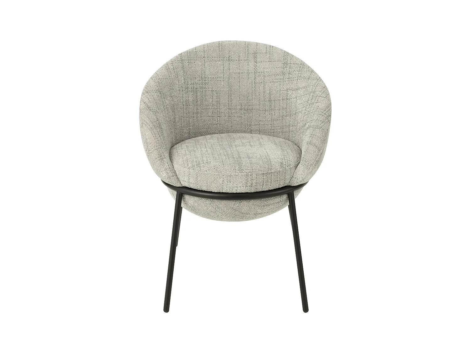 Lot de 2 fauteuils en tissu BOOBY – Structure en métal noir et design moderne-Gris