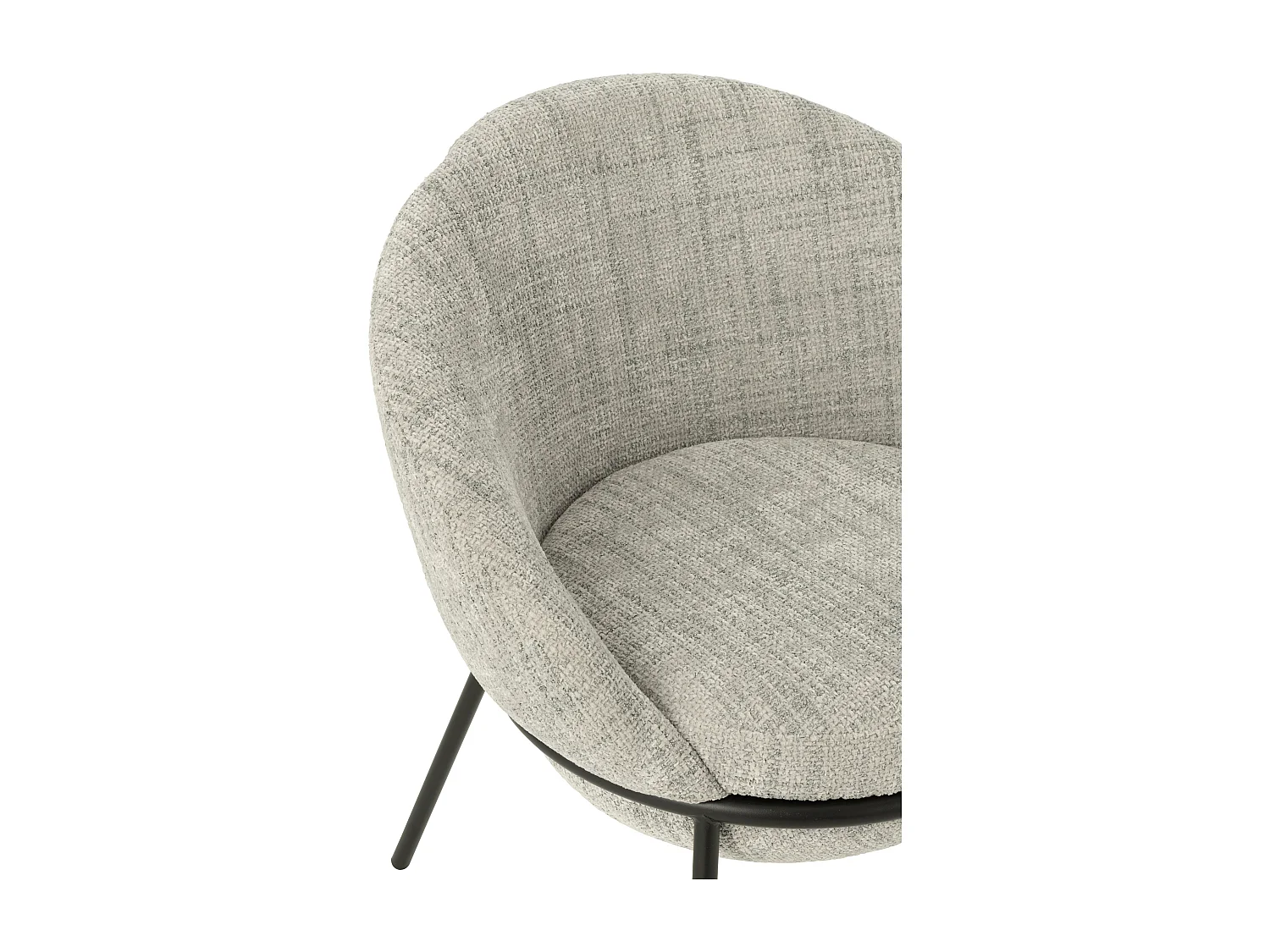 Lot de 2 fauteuils en tissu BOOBY – Structure en métal noir et design moderne-Gris