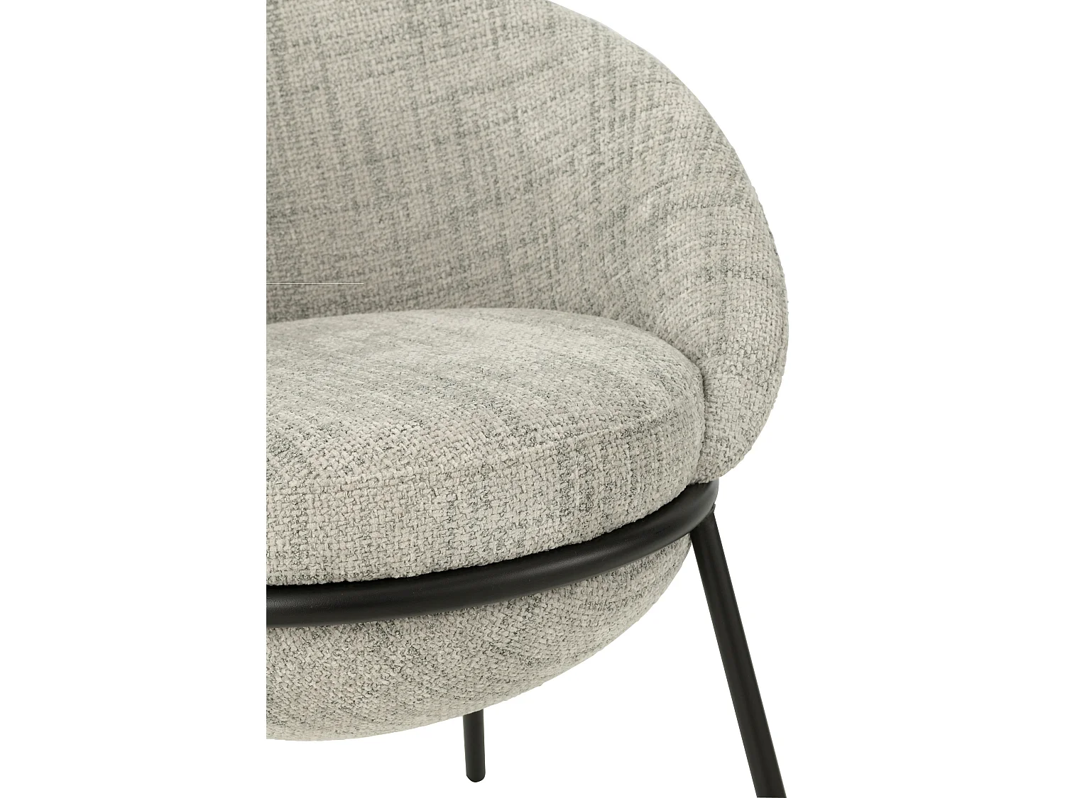 Lot de 2 fauteuils en tissu BOOBY – Structure en métal noir et design moderne-Gris