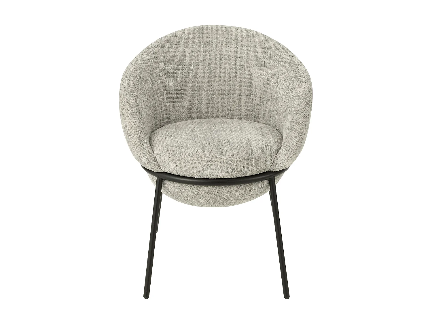 Lot de 2 fauteuils en tissu BOOBY – Structure en métal noir et design moderne-Gris