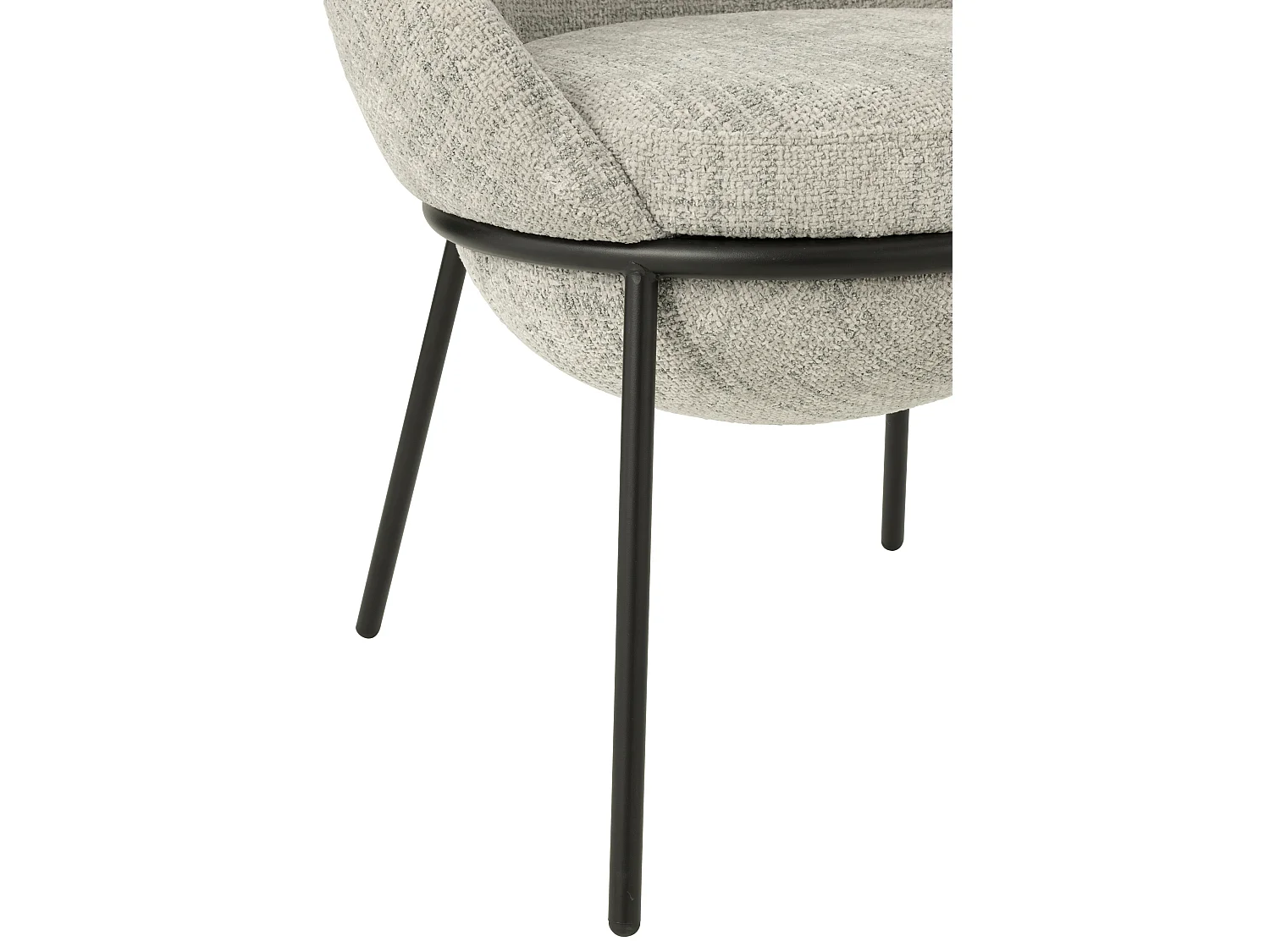 Lot de 2 fauteuils en tissu BOOBY – Structure en métal noir et design moderne-Gris