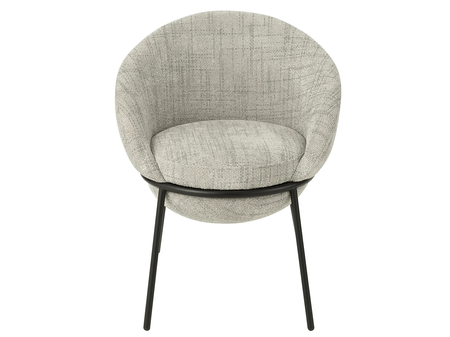 Lot de 2 fauteuils en tissu BOOBY – Structure en métal noir et design moderne-Gris
