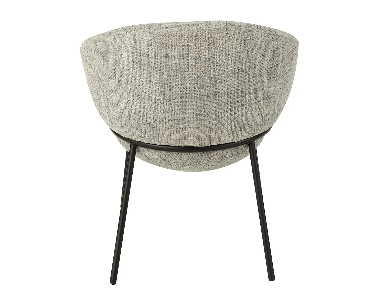 Lot de 2 fauteuils en tissu BOOBY – Structure en métal noir et design moderne-Gris