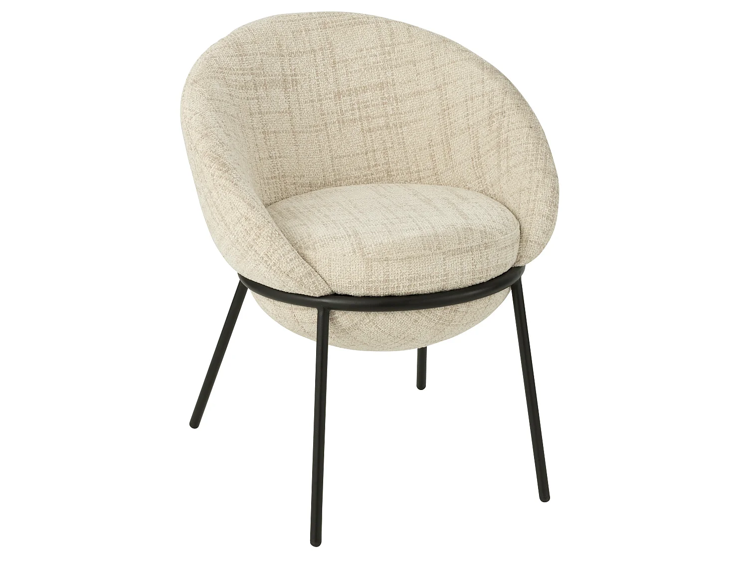 Lot de 2 fauteuils en tissu BOOBY – Structure en métal noir et design moderne-Gris