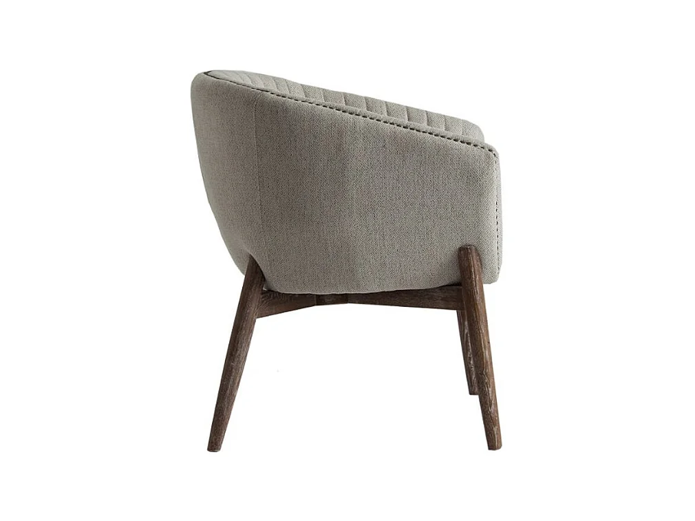 Fauteuil tissu gris et pin massif clair Enzo