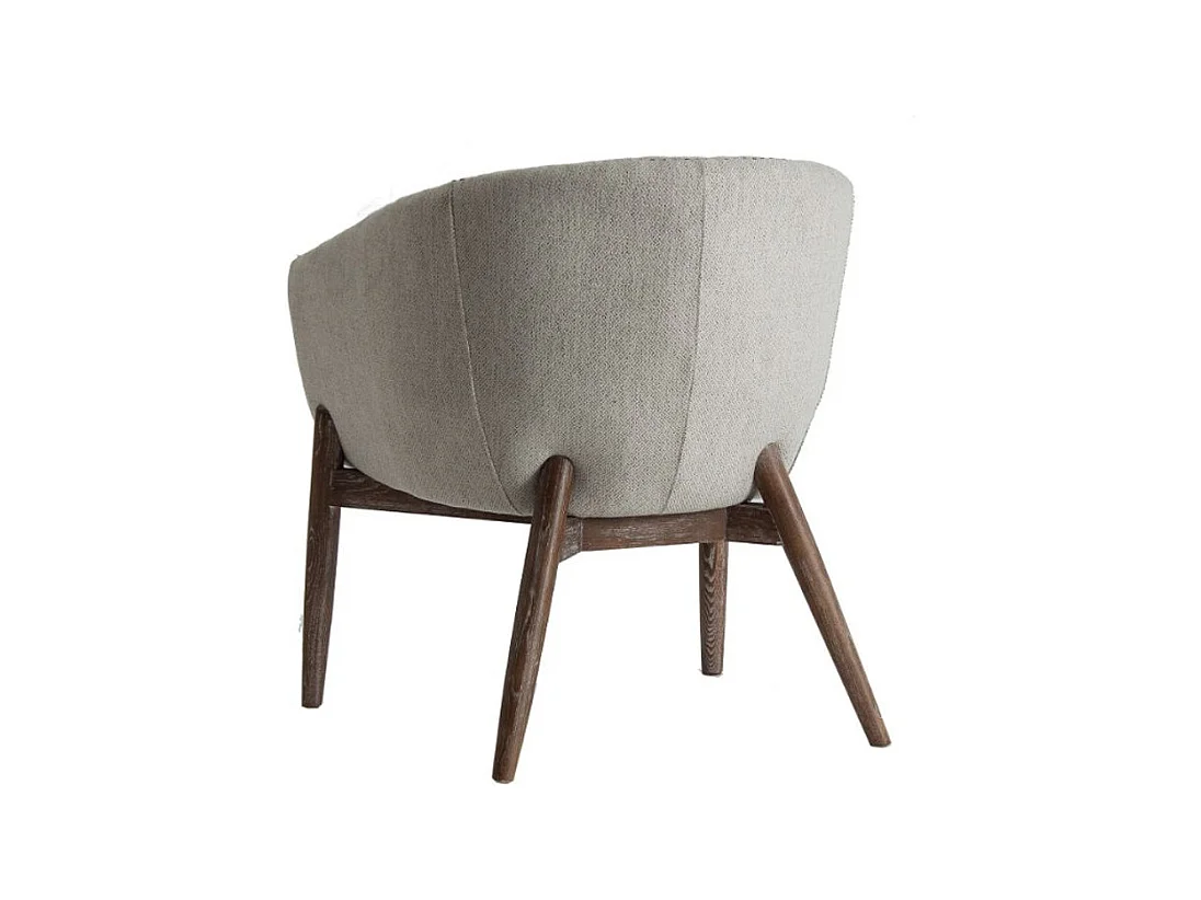 Fauteuil tissu gris et pin massif clair Enzo