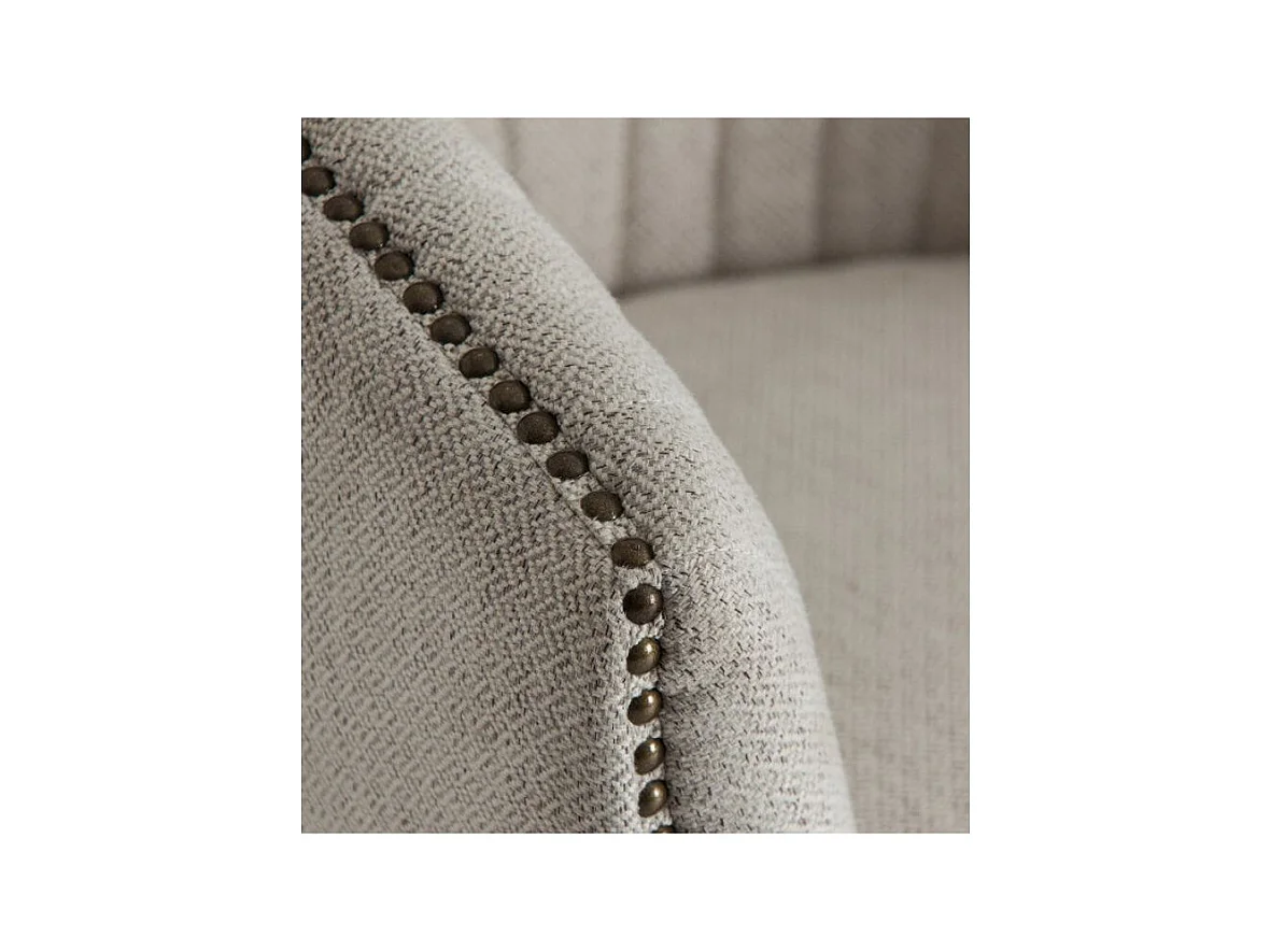 Fauteuil tissu gris et pin massif clair Enzo