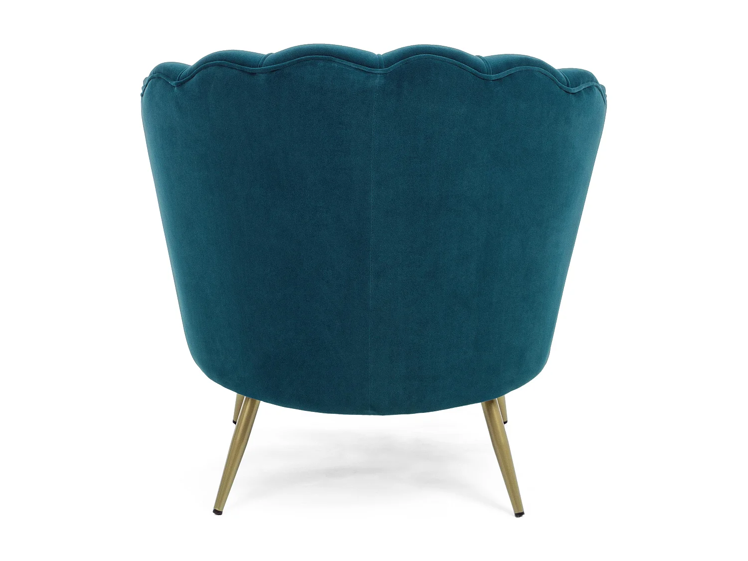 Gala fluwelen fauteuil met gouden metalen poten, 80 cm-Kleur Blauwe Eend