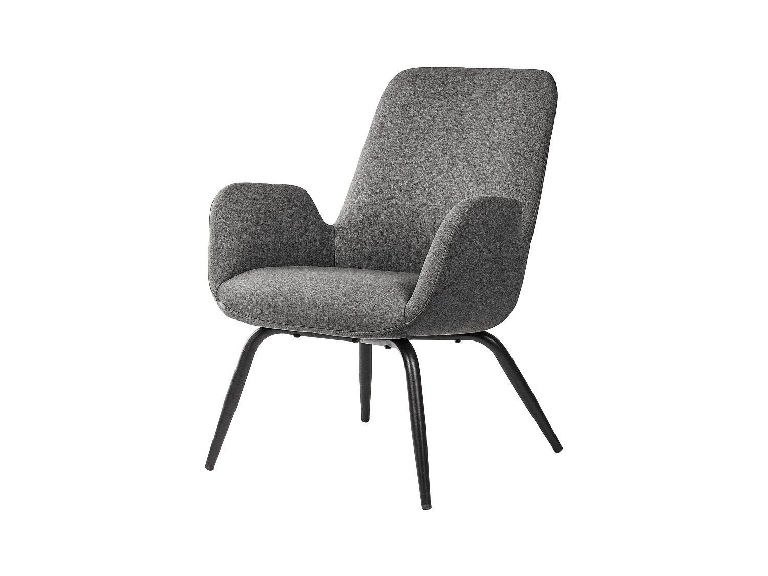 Fauteuil moderne tissu gris foncé Daly 66cm