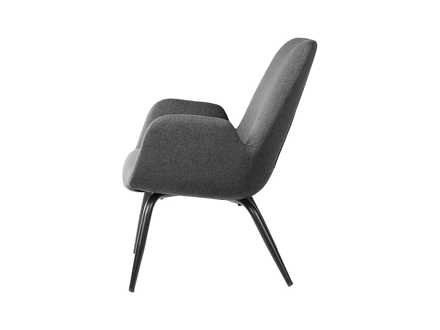 Fauteuil moderne tissu gris foncé Daly 66cm