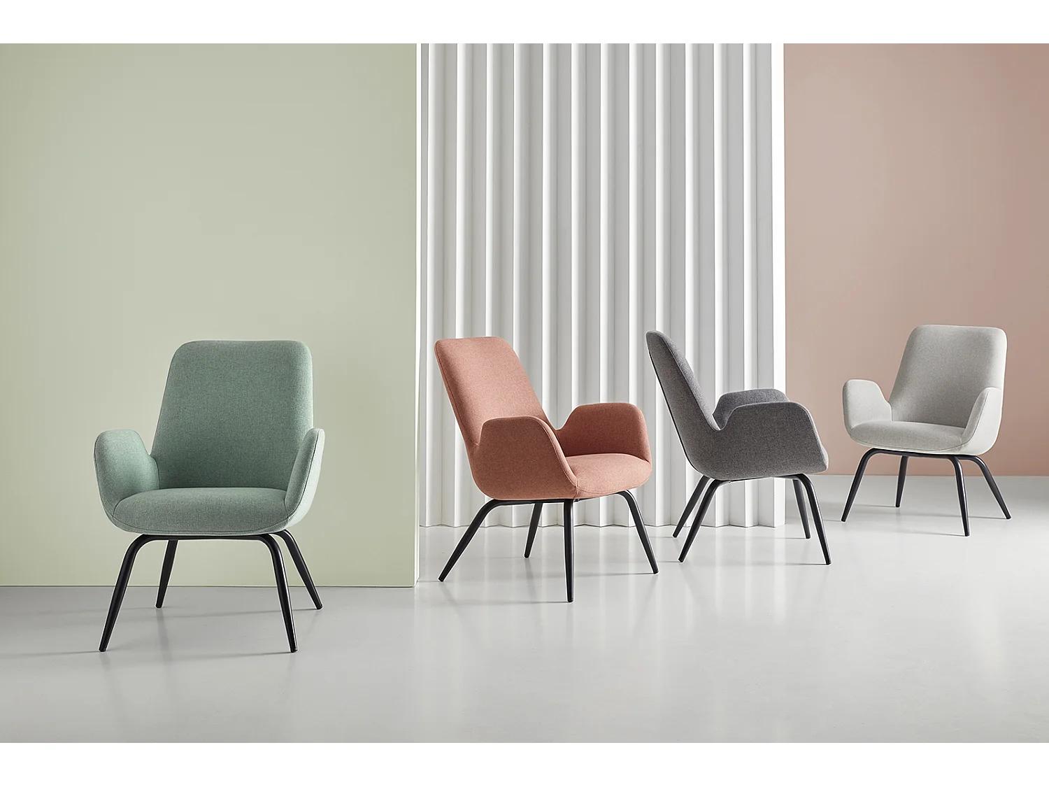 Fauteuil moderne tissu gris foncé Daly 66cm