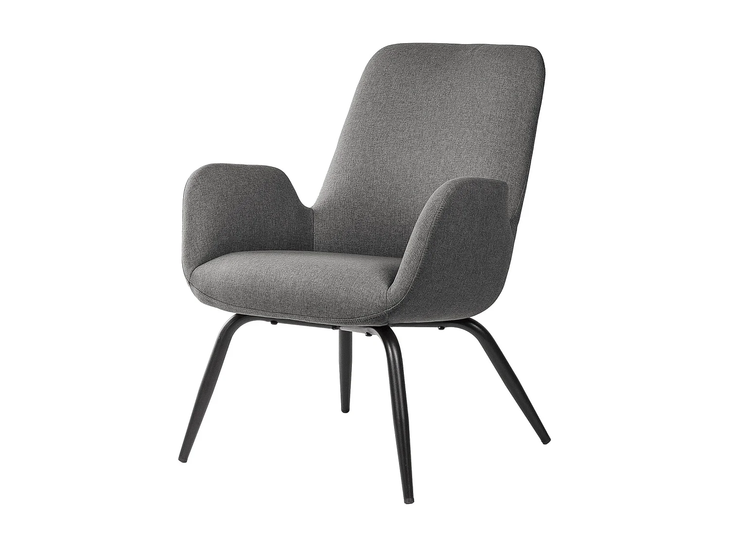 Fauteuil moderne tissu gris foncé Daly 66cm