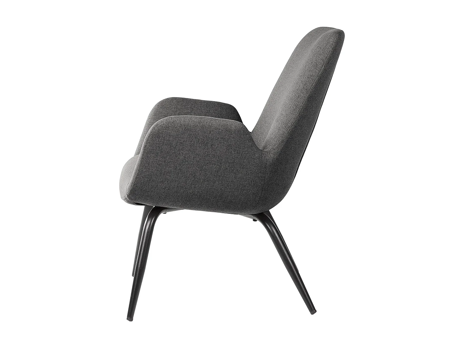 Fauteuil moderne tissu gris foncé Daly 66cm