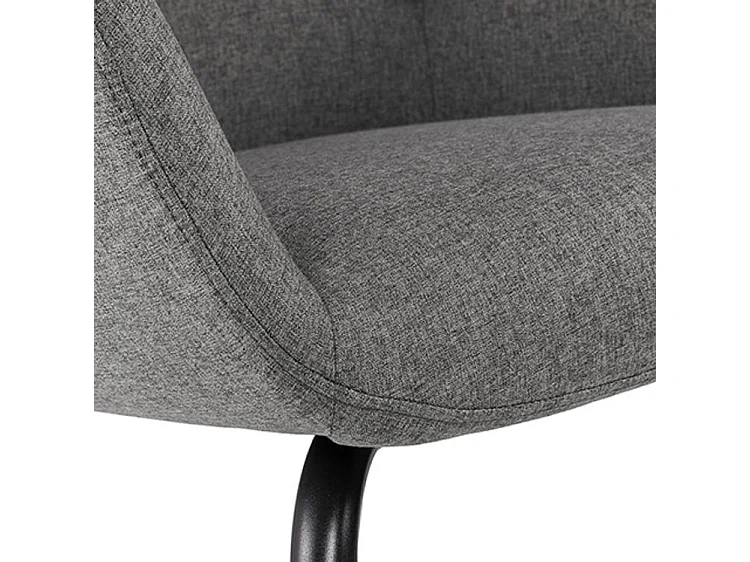 Fauteuil moderne tissu gris foncé Daly 66cm