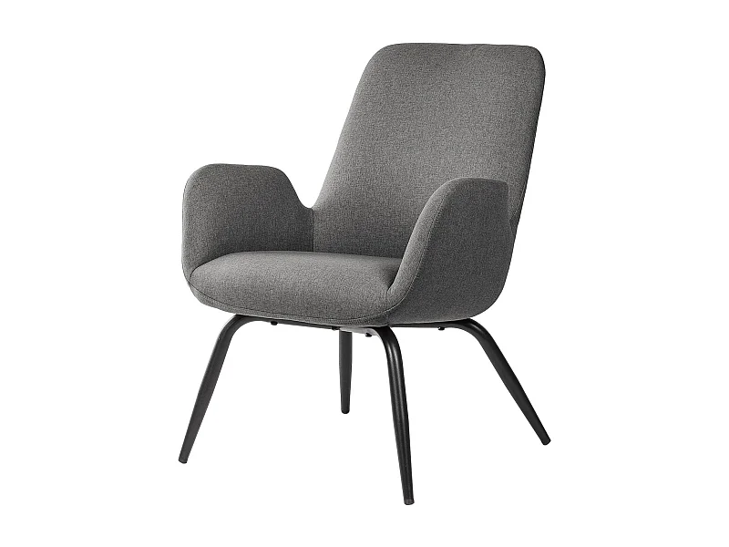 Fauteuil moderne tissu gris foncé Daly 66cm