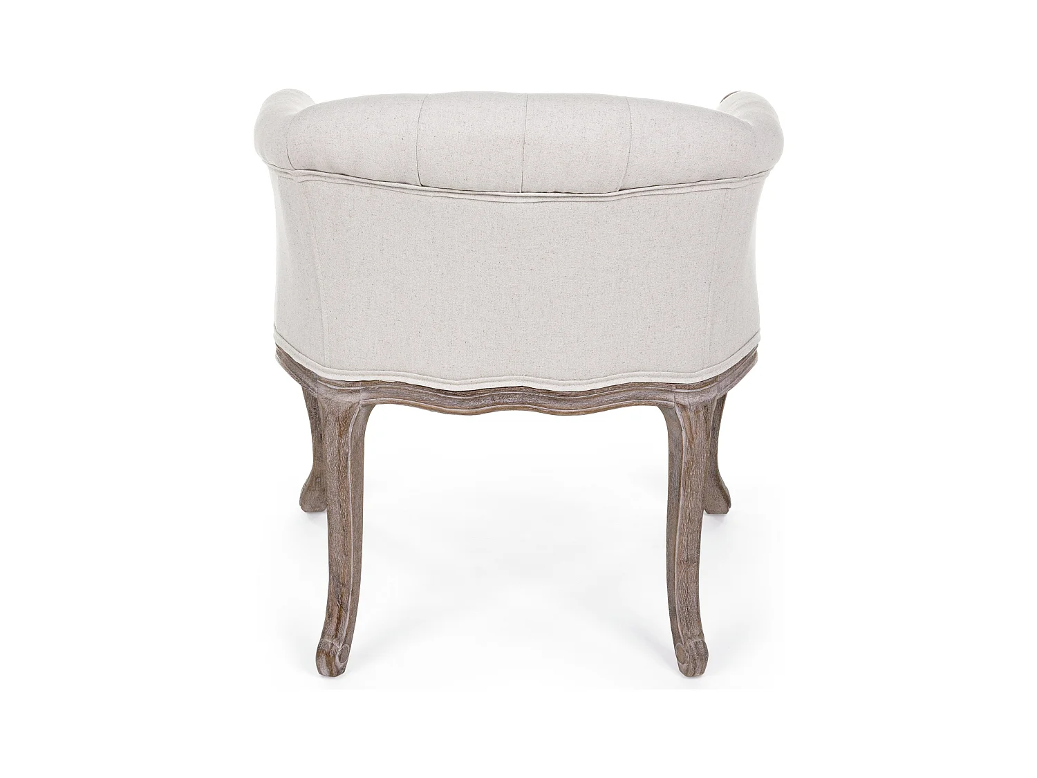 Lot de 2 fauteuils Dova – Pieds en bois d'Hévéa naturel et assise en tissu-Blanc