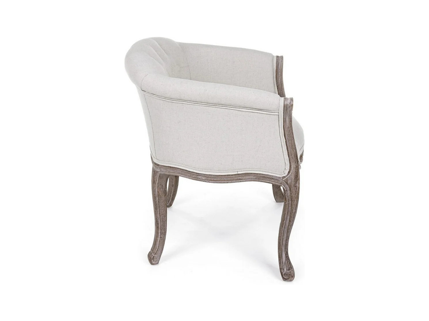 Lot de 2 fauteuils Dova – Pieds en bois d'Hévéa naturel et assise en tissu-Blanc