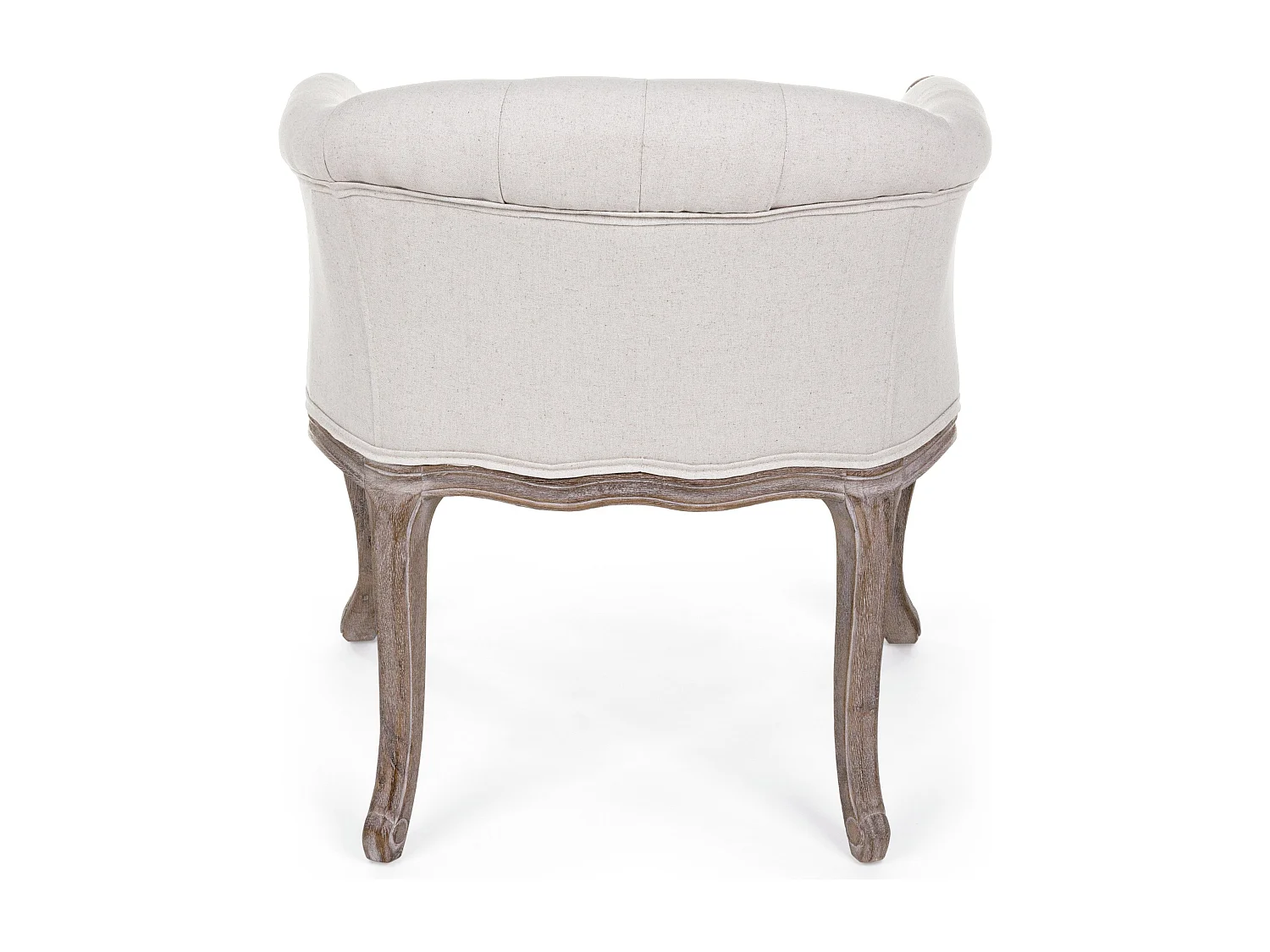 Lot de 2 fauteuils Dova – Pieds en bois d'Hévéa naturel et assise en tissu-Blanc