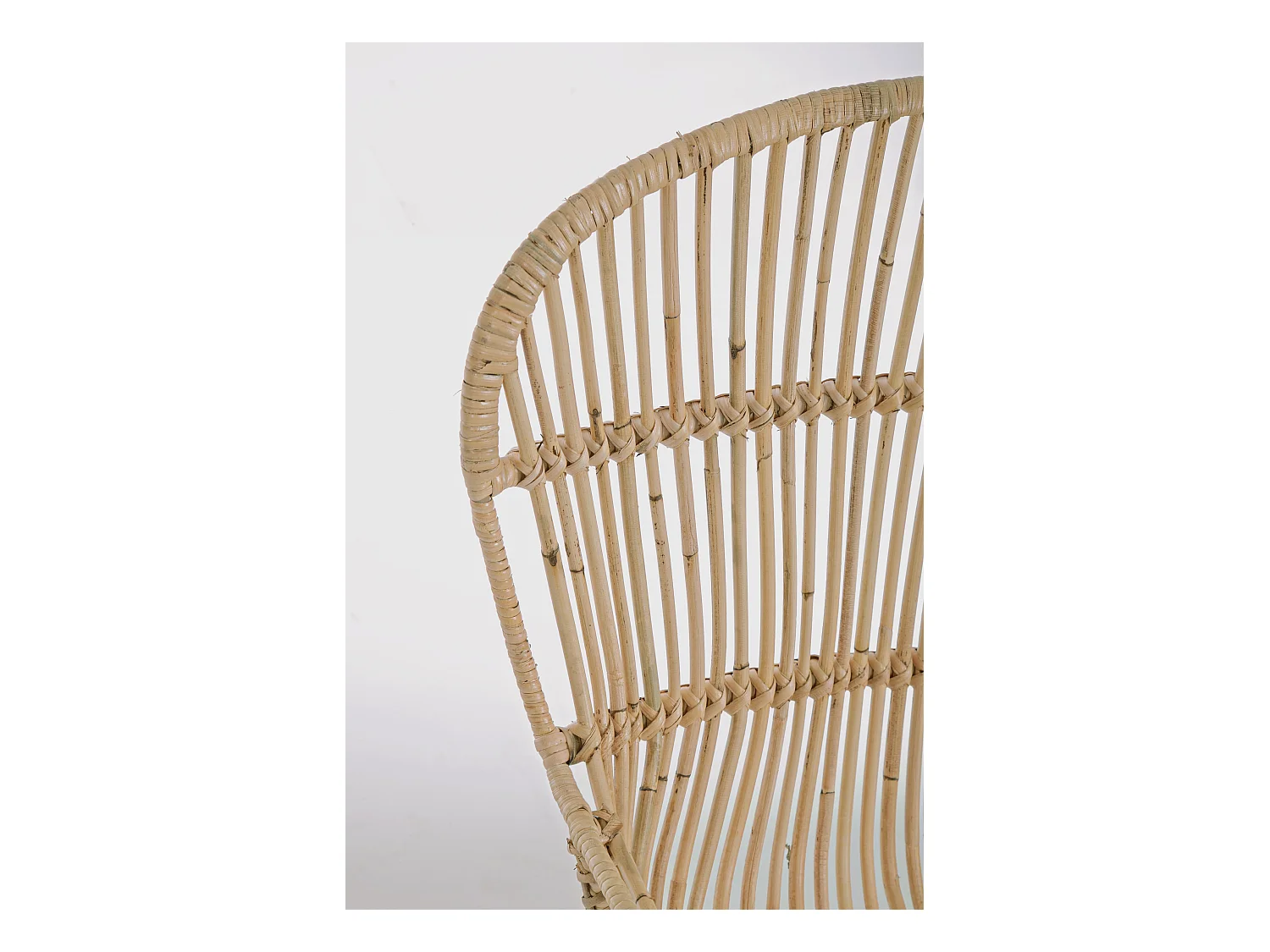 Fauteuil en rotin naturel et pieds en acier Vania bois clair - Lot de 4