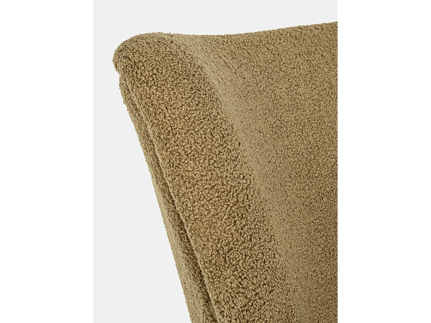 Fauteuil tissu marron effet laine et bois de hévéa Ritaz