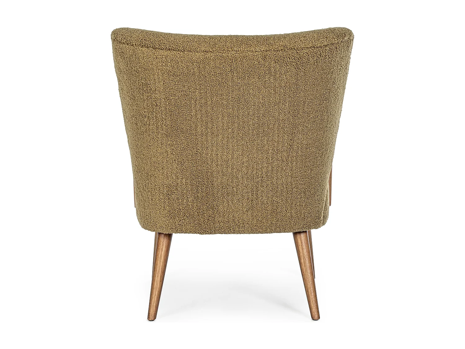 Fauteuil tissu marron effet laine et bois de hévéa Ritaz