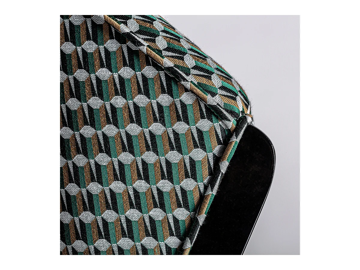 Fauteuil vert et noir art déco Korne