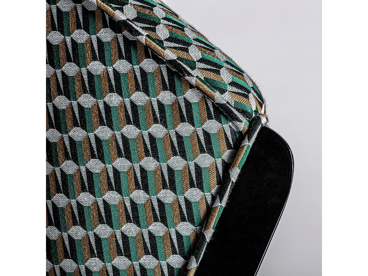 Fauteuil vert et noir art déco Korne