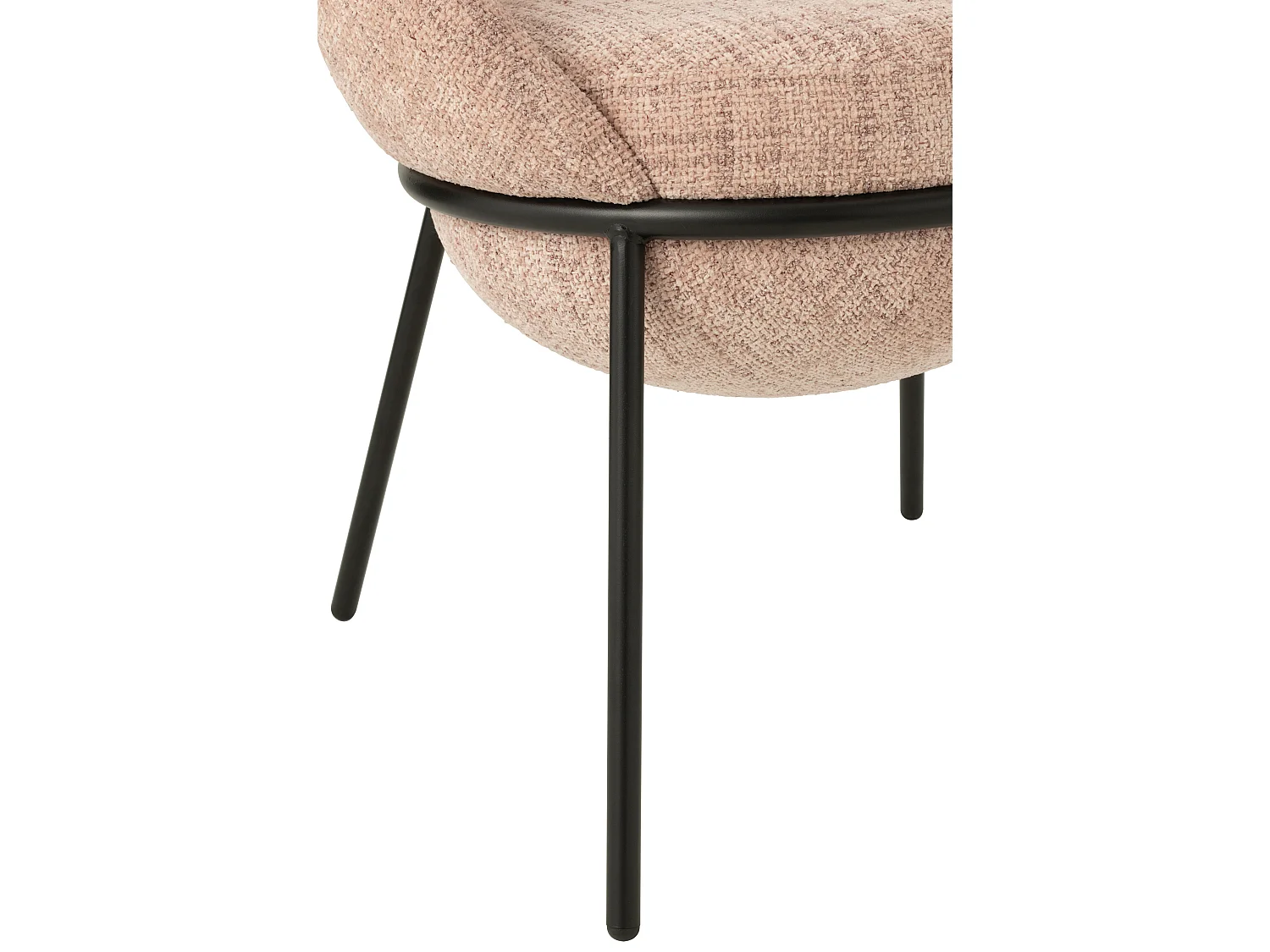 Lot de 2 fauteuils en tissu BOOBY – Structure en métal noir et design moderne-Rose