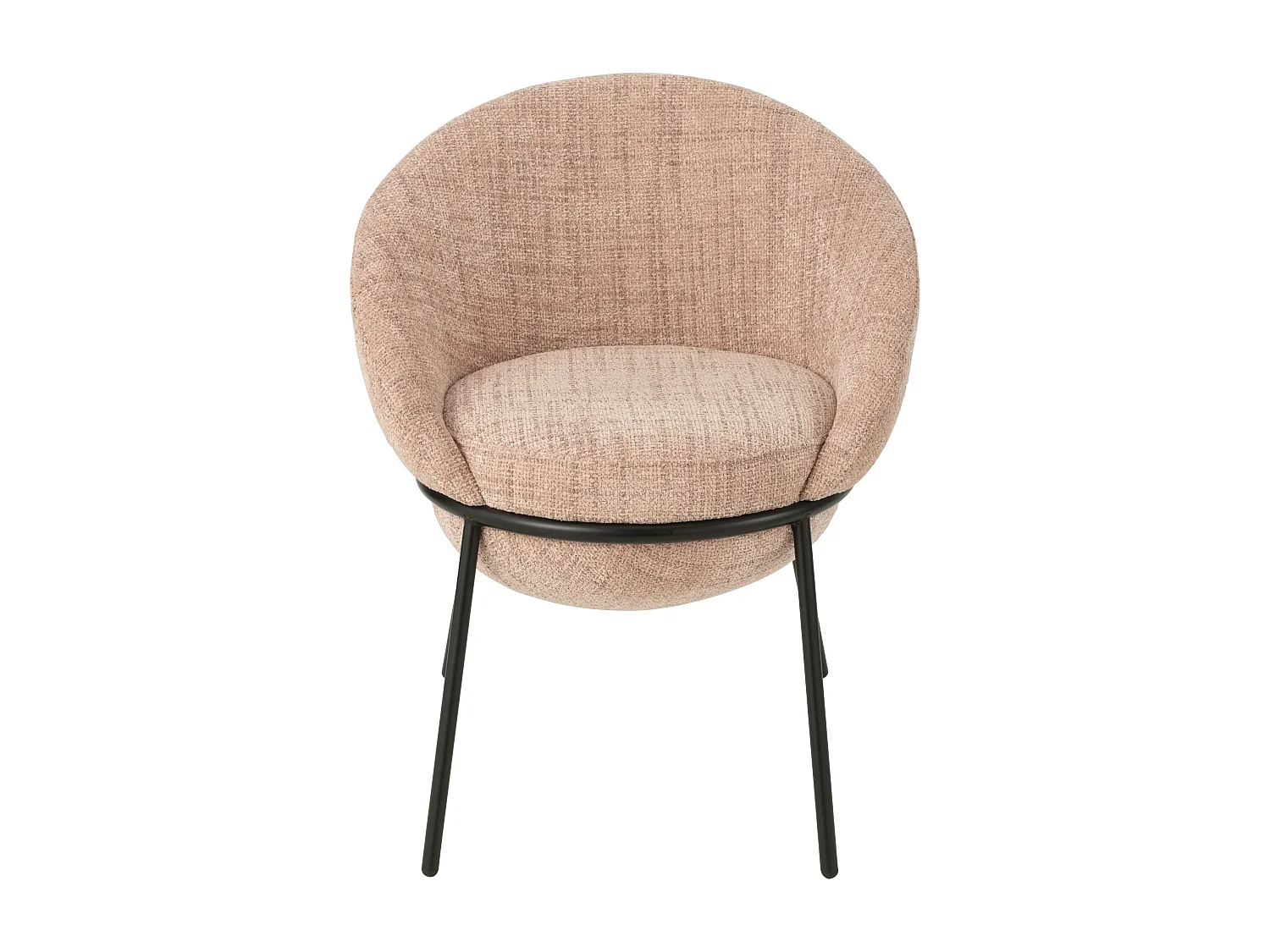 Lot de 2 fauteuils en tissu BOOBY – Structure en métal noir et design moderne-Rose