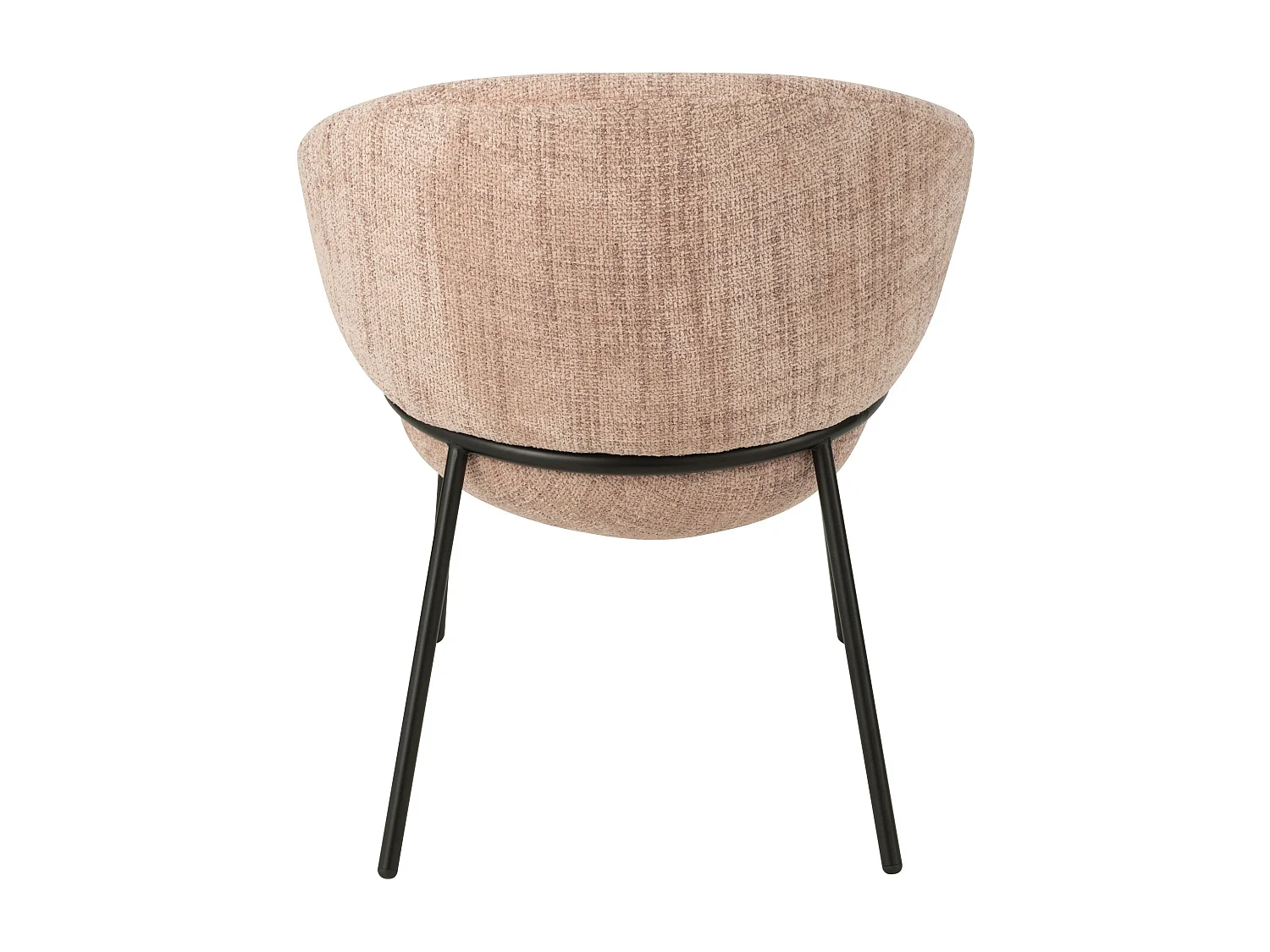 Lot de 2 fauteuils en tissu BOOBY – Structure en métal noir et design moderne-Rose