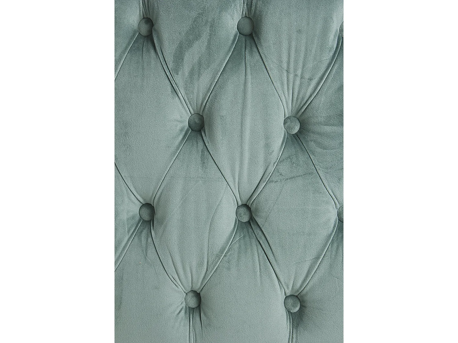 Fauteuil design capitonné vert d'eau et pieds doré Tanka 83cm