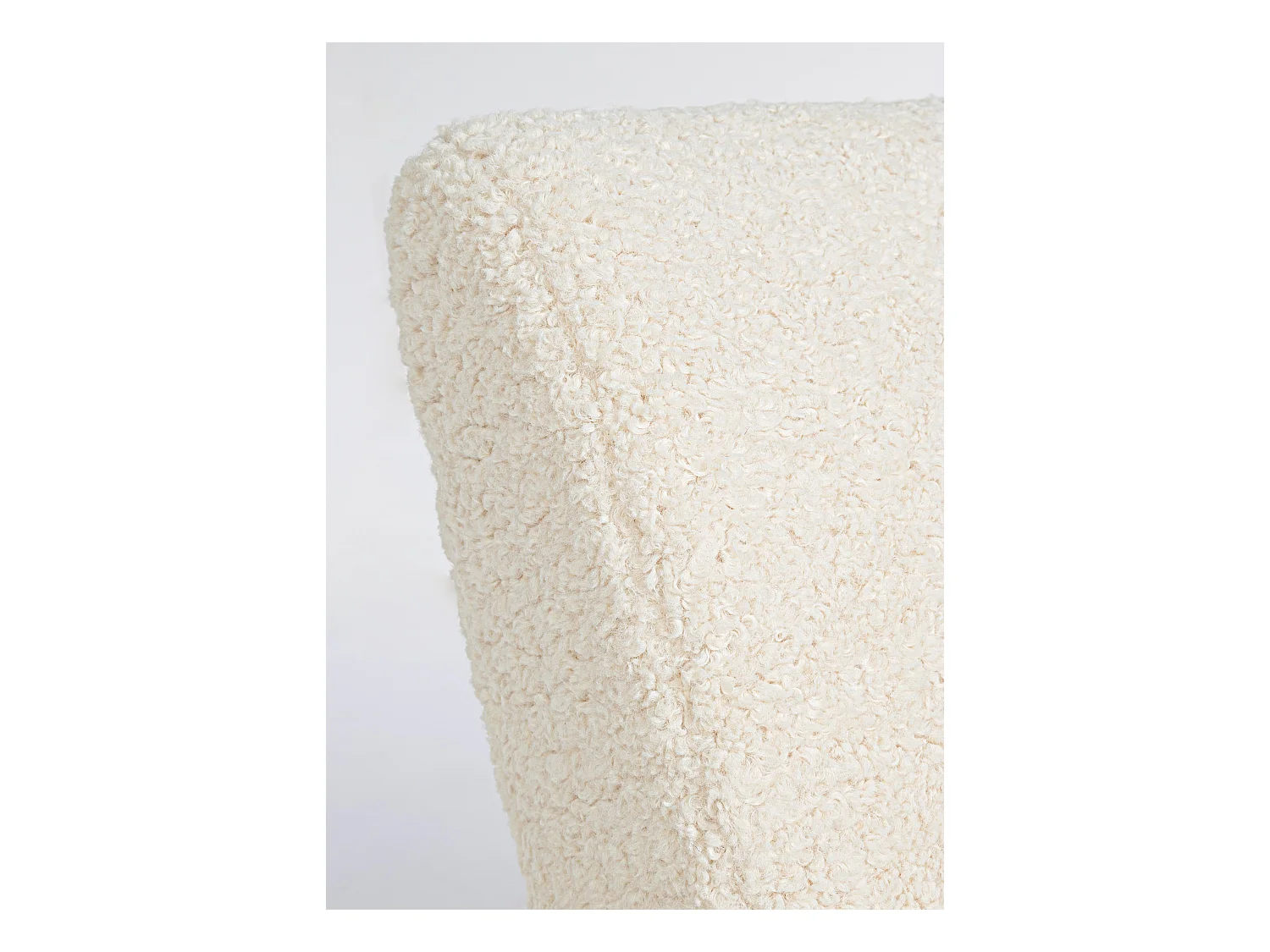 Fauteuil en polyester effet laine blanc Bagy