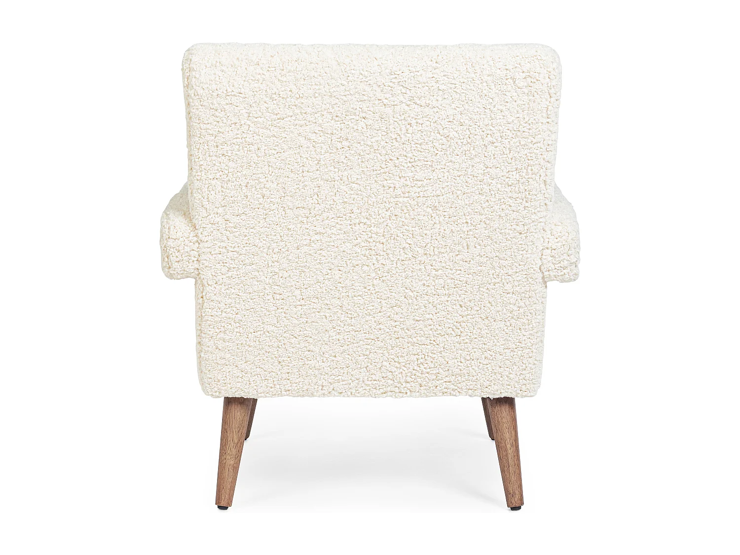 Fauteuil en polyester effet laine blanc Bagy