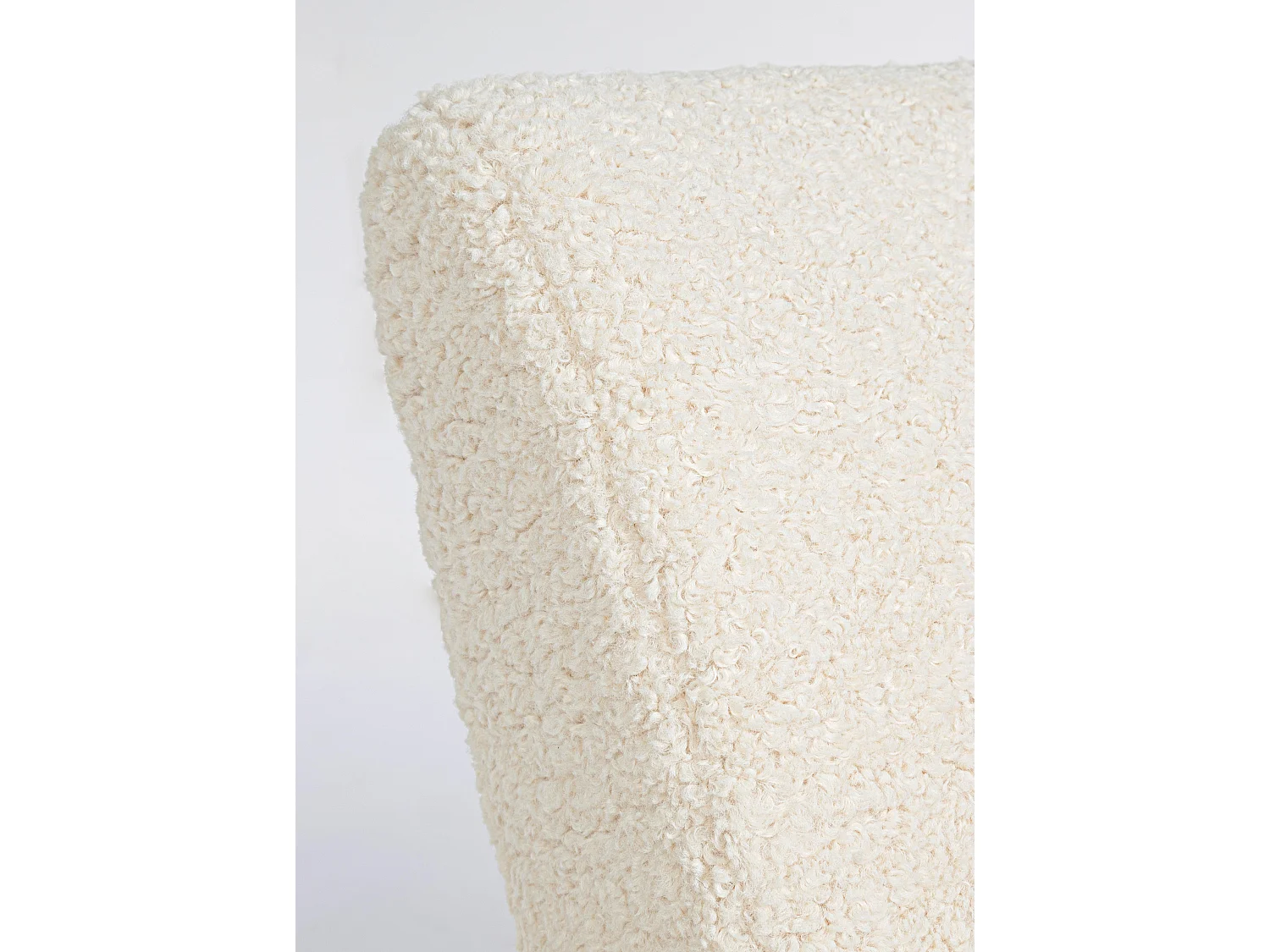 Fauteuil en polyester effet laine blanc Bagy