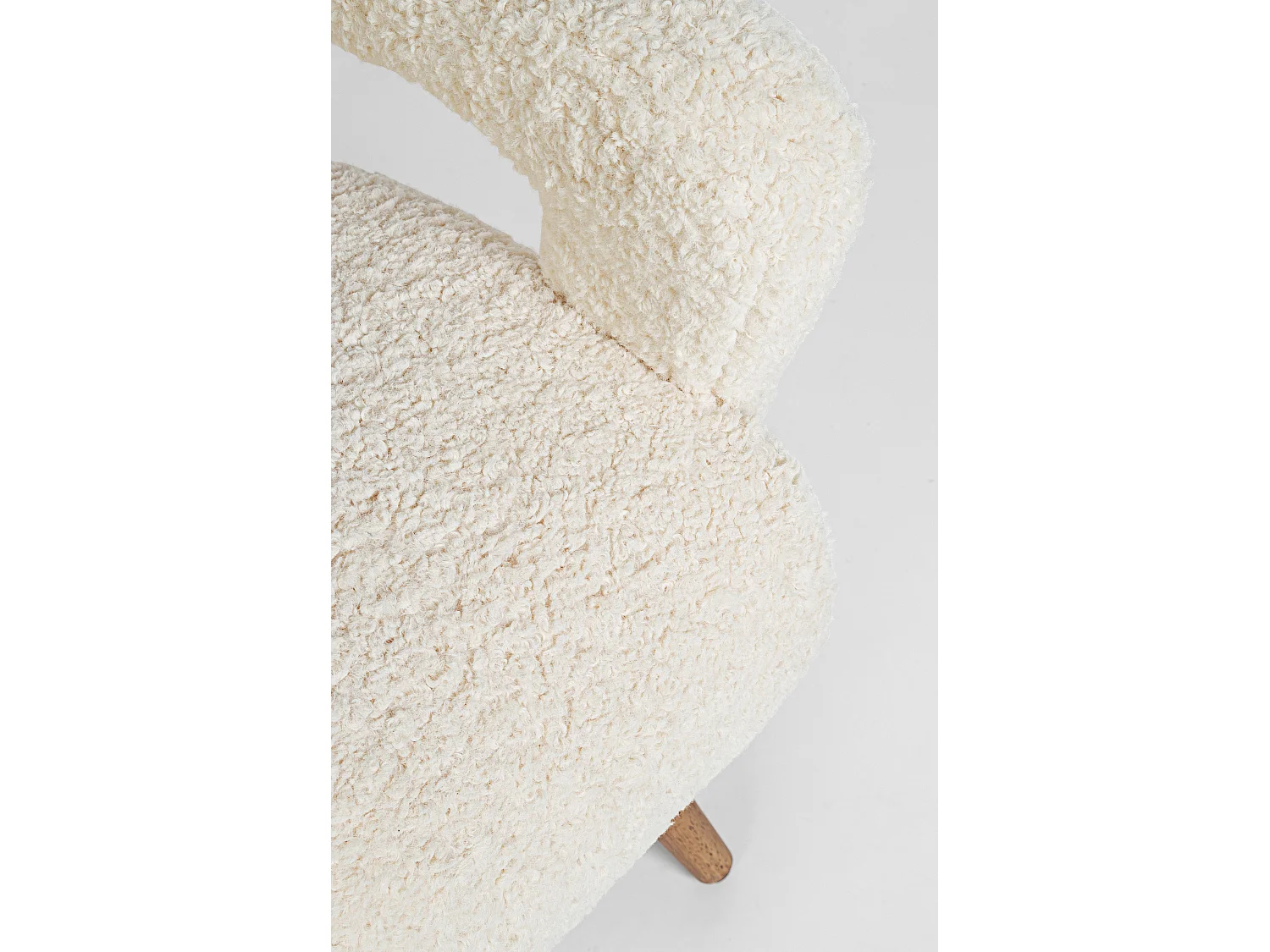 Fauteuil en polyester effet laine blanc Bagy