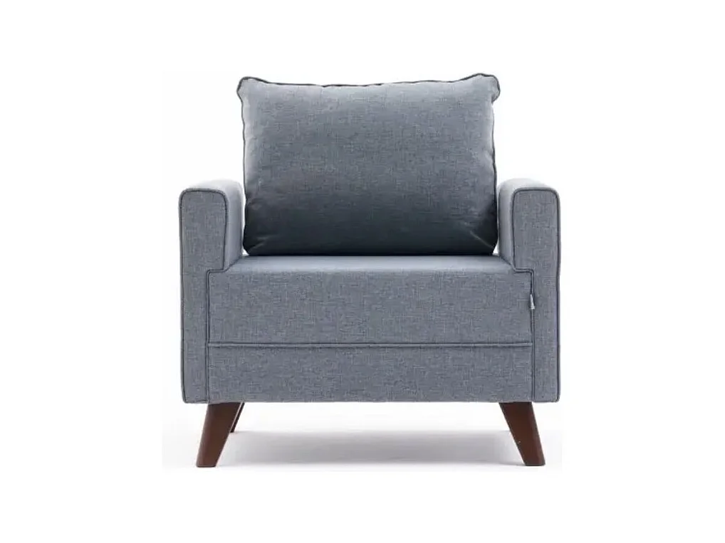 Fauteuil 1 place tissu bleu Kandy 82cm