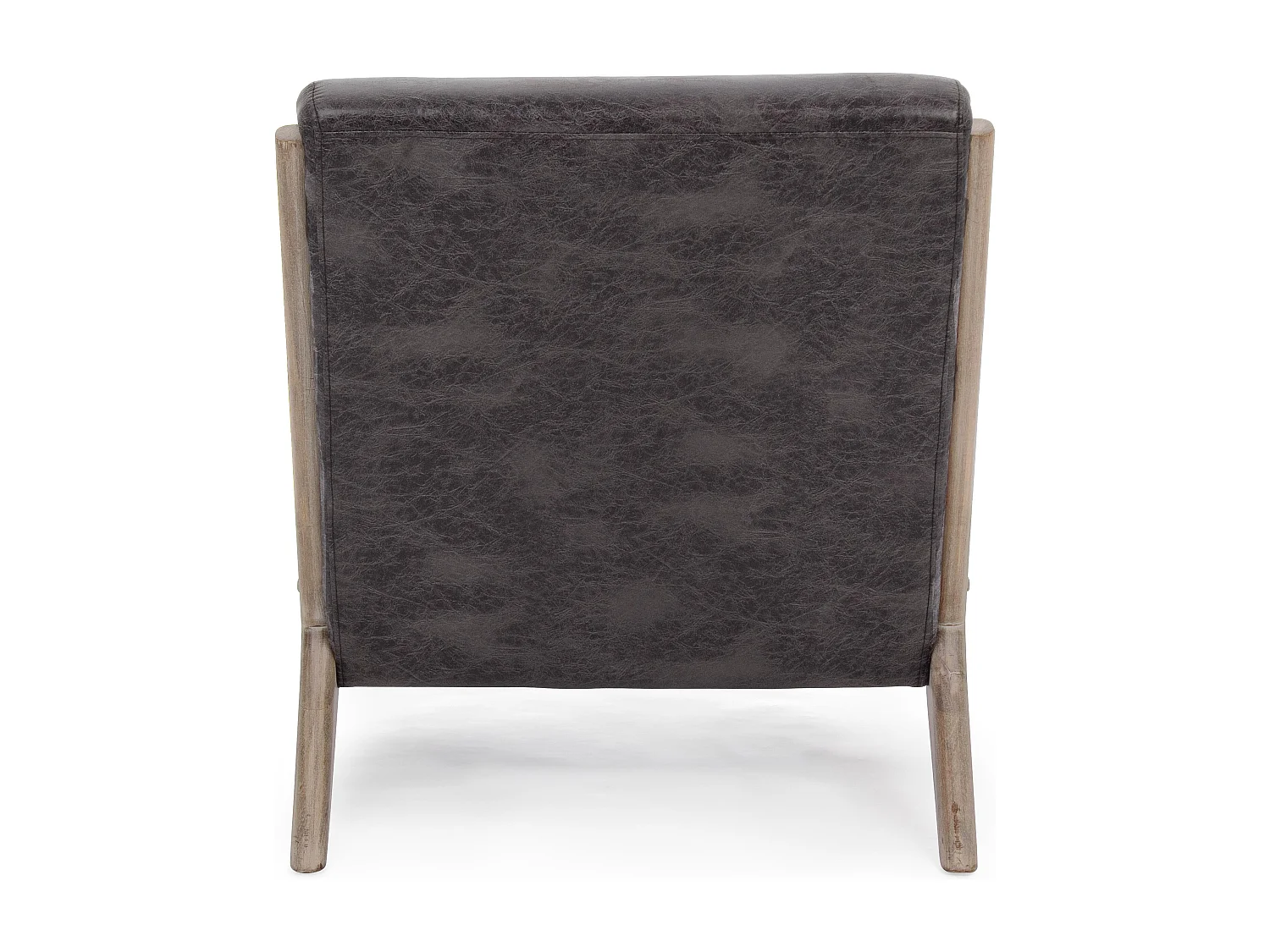 Fauteuil polyester marron foncé et pieds en bois d'hévéa Silla