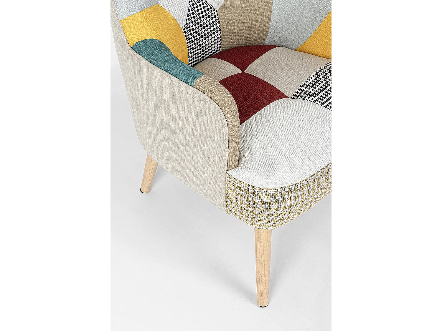 Fauteuil en bois de pin imprimé multicolore Gala